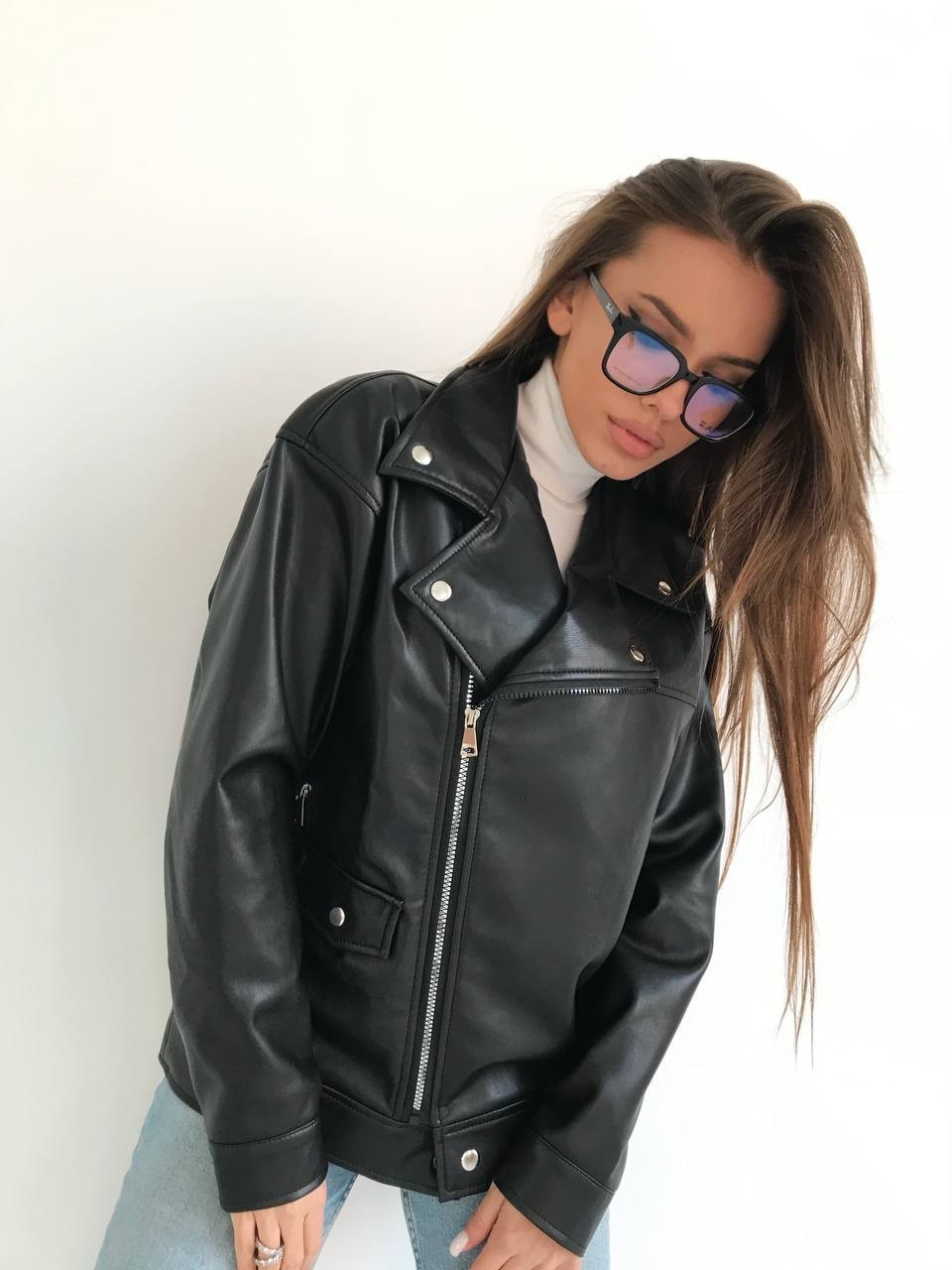 

Косуха oversize плотная экокожа Onel, Косуха oversize плотная экокожа Onel M