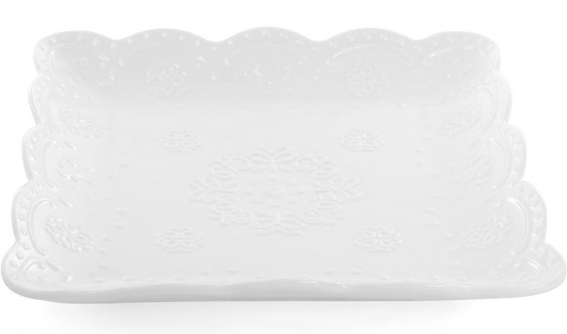 

Набор 4 фарфоровых блюда White City Кружево 25х25см (белый фарфор) Bona BD-988-141