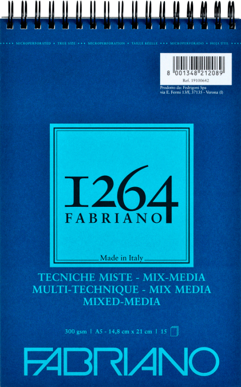 

Альбом Fabriano 1264 Mix Media А5 300г/м2 на спирали 15 листов (8001348212089)