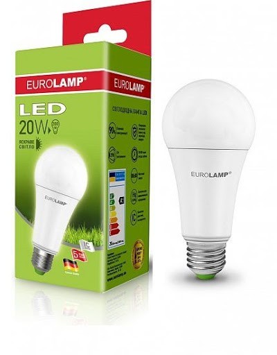 

Комплект LED ламп 5шт 20W Eurolamp ЕCО А70 E27 3000K 2000 Lm