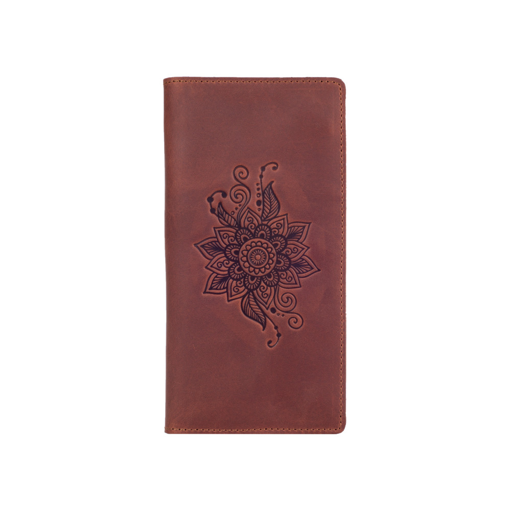 

Коньячный Кожаный Бумажник Hi Art WP-02-S19-1431-T006 Shabby Сognac "Mehendi CLASIC"