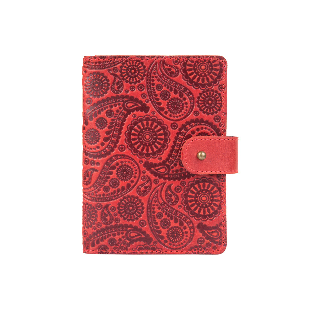 

Кожаное портмоне для паспорта / ID документов HiArt PB-03S/1-S18-1440-T004 Shabby Red Berry "Buta Art"