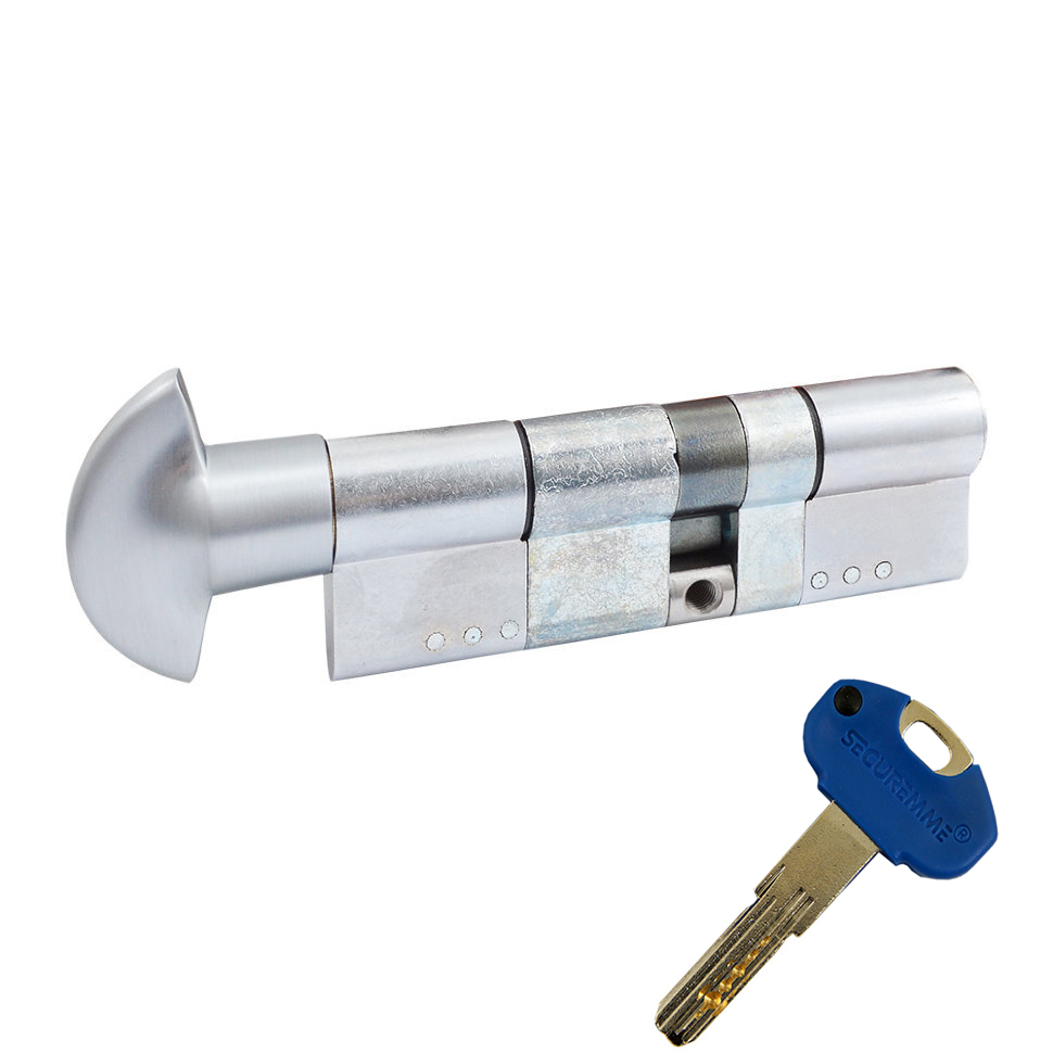 

Цилиндр SECUREMME K1 ключ-тумблер (мат хром) 90 мм (60+30Т)