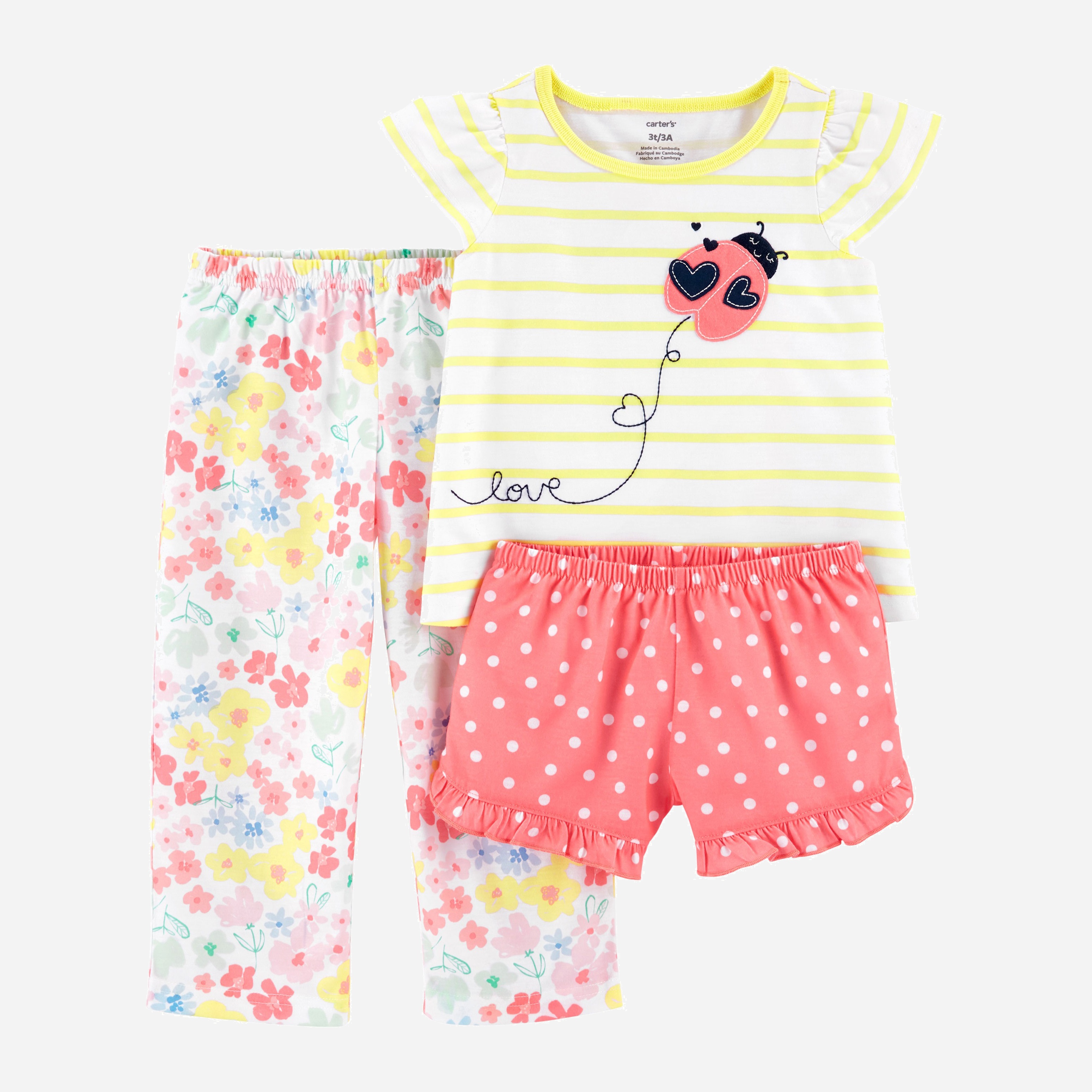 

Пижама (футболка + шорты + штаны) Carters 2K468911 88-93 см Мультиколор
