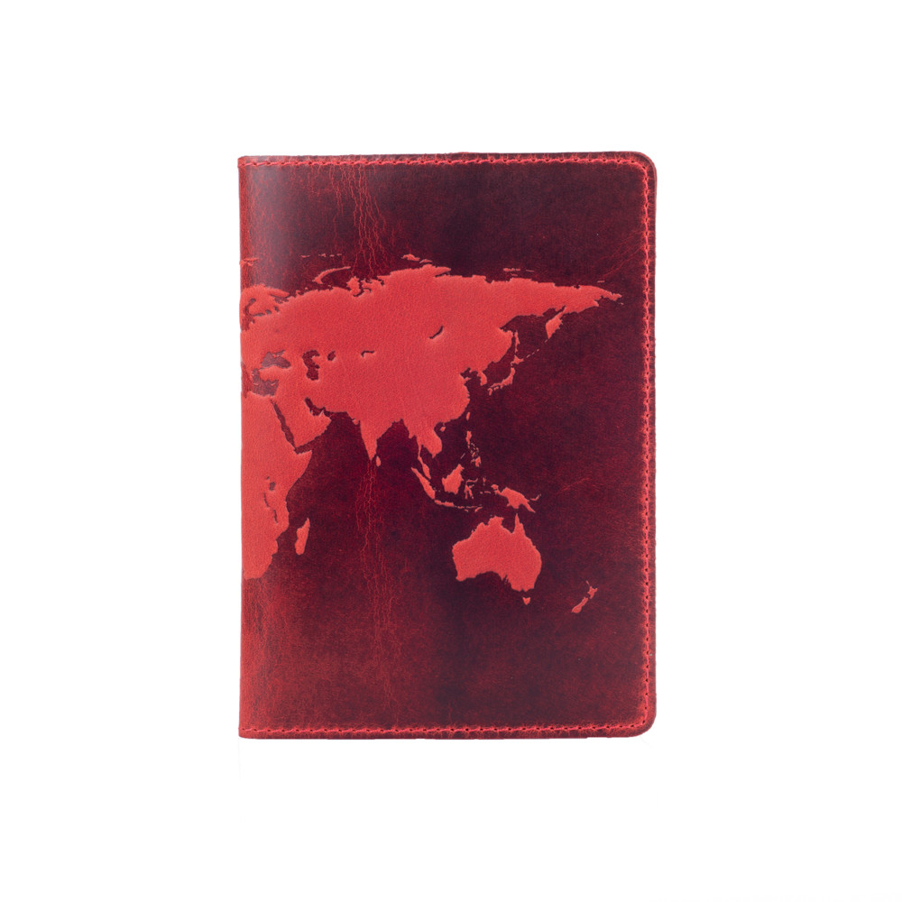 

Обложка для паспорта HiArt PC-01-S18-1440-T001 Shabby Red Berry "World Map"