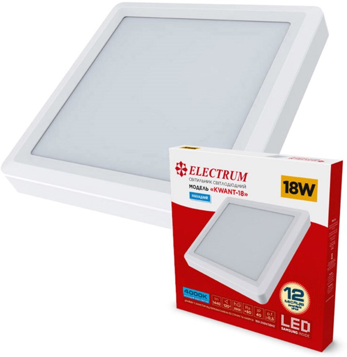 

Потолочный светильник ELECTRUM KVANT 18W 4000К (B-LD-1968)