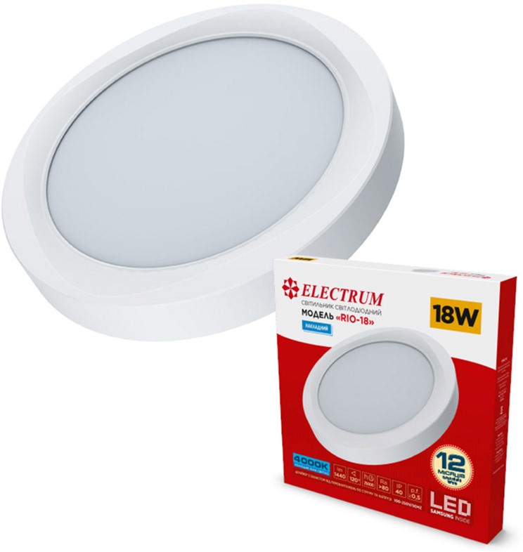 

Потолочный светильник ELECTRUM RIO 18W 4000К (B-LD-1965)