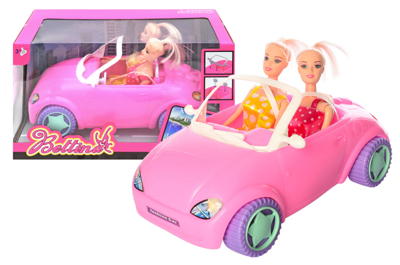 

Машина A-Toys з двома ляльками 19*20*345см Рожева 68086