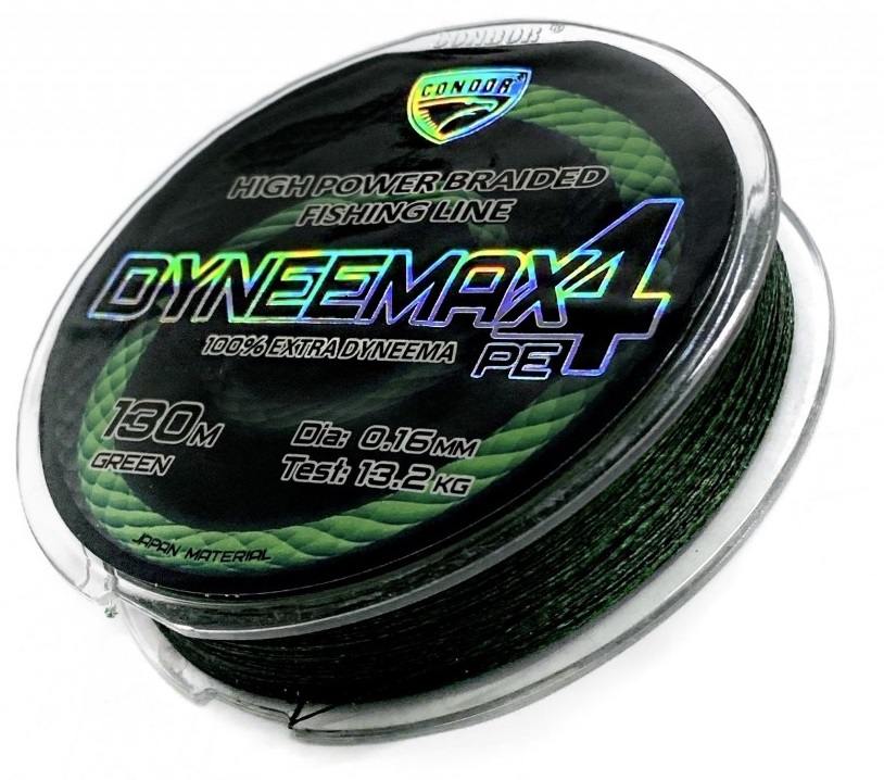 

Шнур Condor Dyneemax 4 130m зеленый 0.25mm (D130-25)