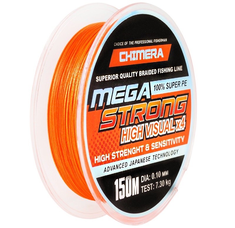 

Шнур Chimera Megastrong High Visual PE X4 150m оранжевый 0.25mm (CM-HV-150-25)