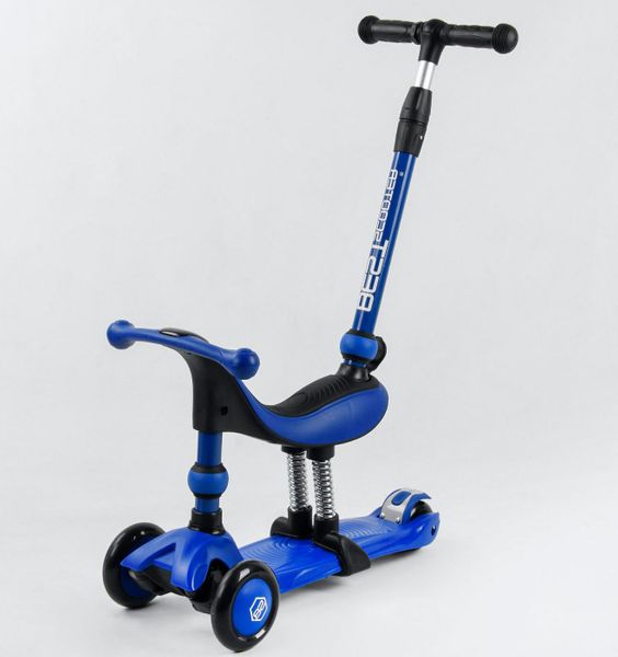 

Самокат 5в1 с сиденьем и родительской ручкой Best Scooter Темно-Синий (sa327)