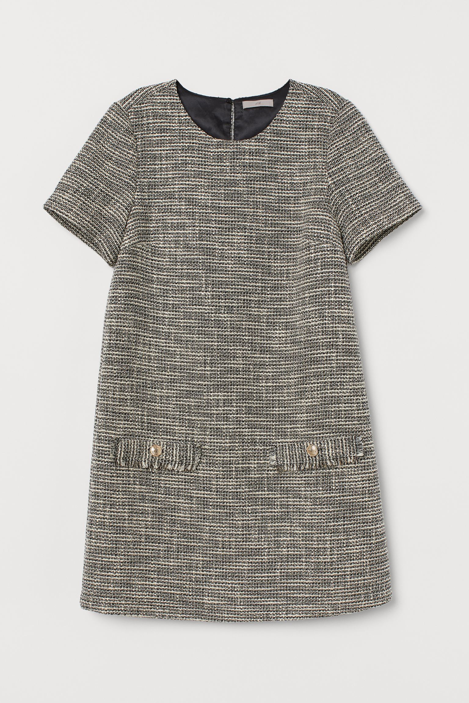 

Платье H&M  бело черный узор 3006796059, Платье H&M 40 бело черный узор 3006796059