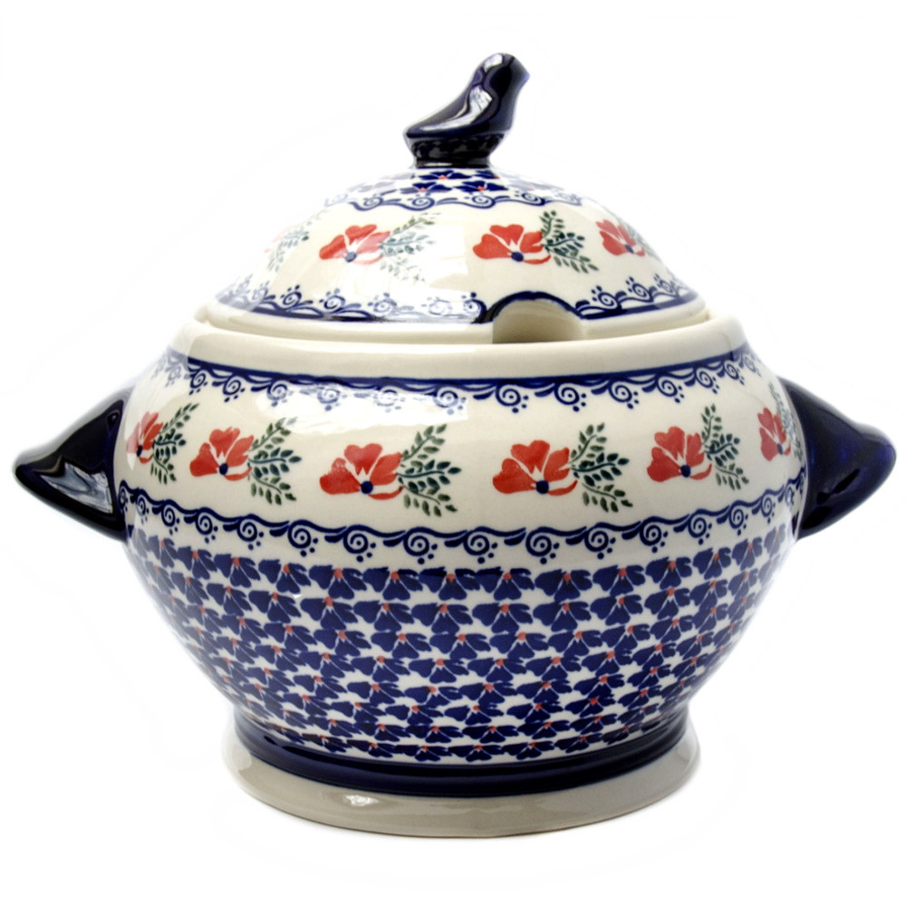 

Большая керамическая супница с фигурной крышкой 4л Freya