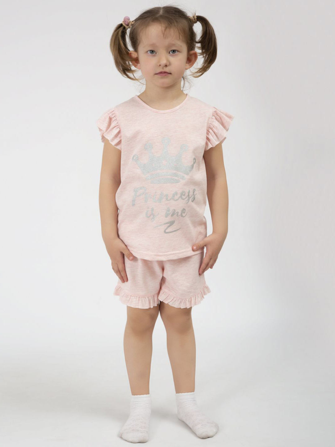 

Комплект (футболка + шорты) Roksana 0018-12146 134-140 см Розовый