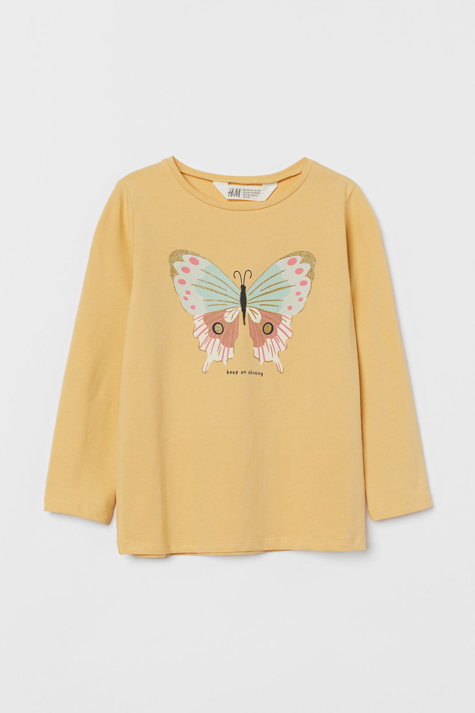 

Реглан з метеликом H&M 134/140 Жовтий