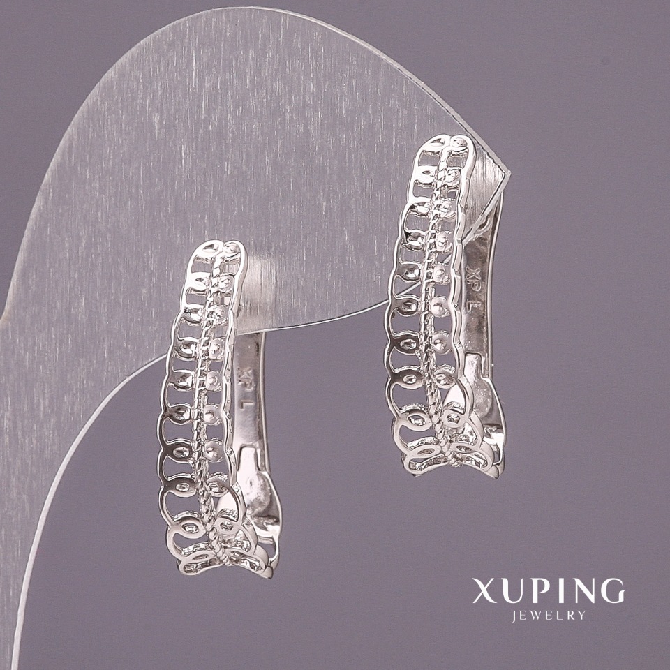 

Серьги Xuping ажурные 6х25мм родий, ida34102