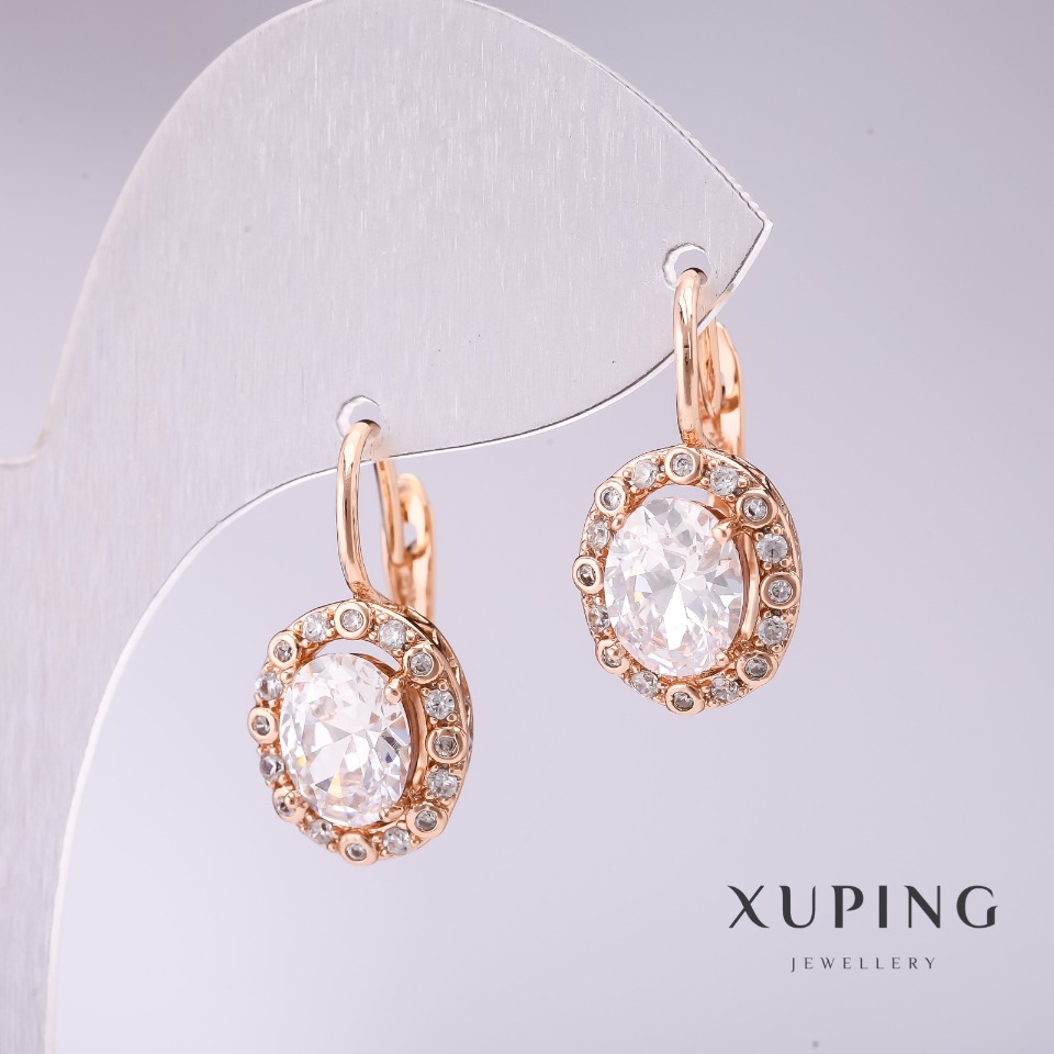 

Серьги Xuping с белыми камнями 22х12мм позолота, ida32251