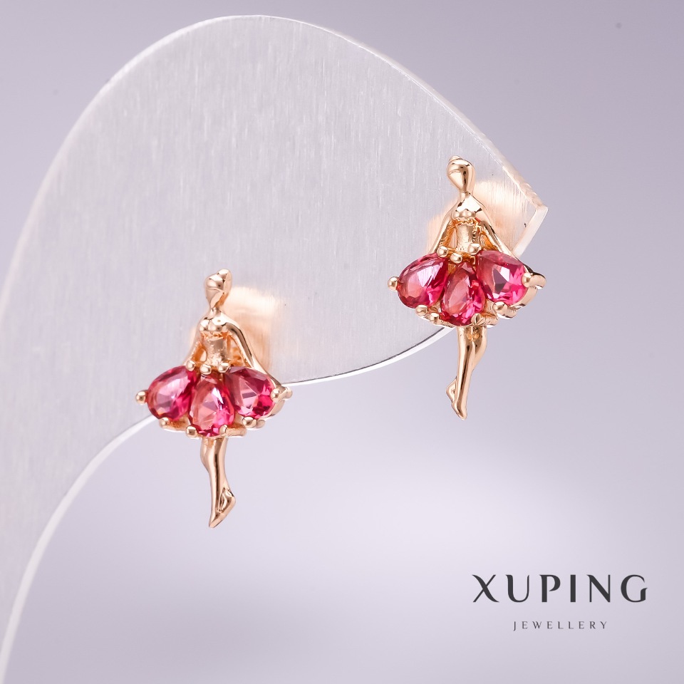 

Серьги Xuping Балерина с камнем цвет красный 11х19мм позолота 18к, ida32585
