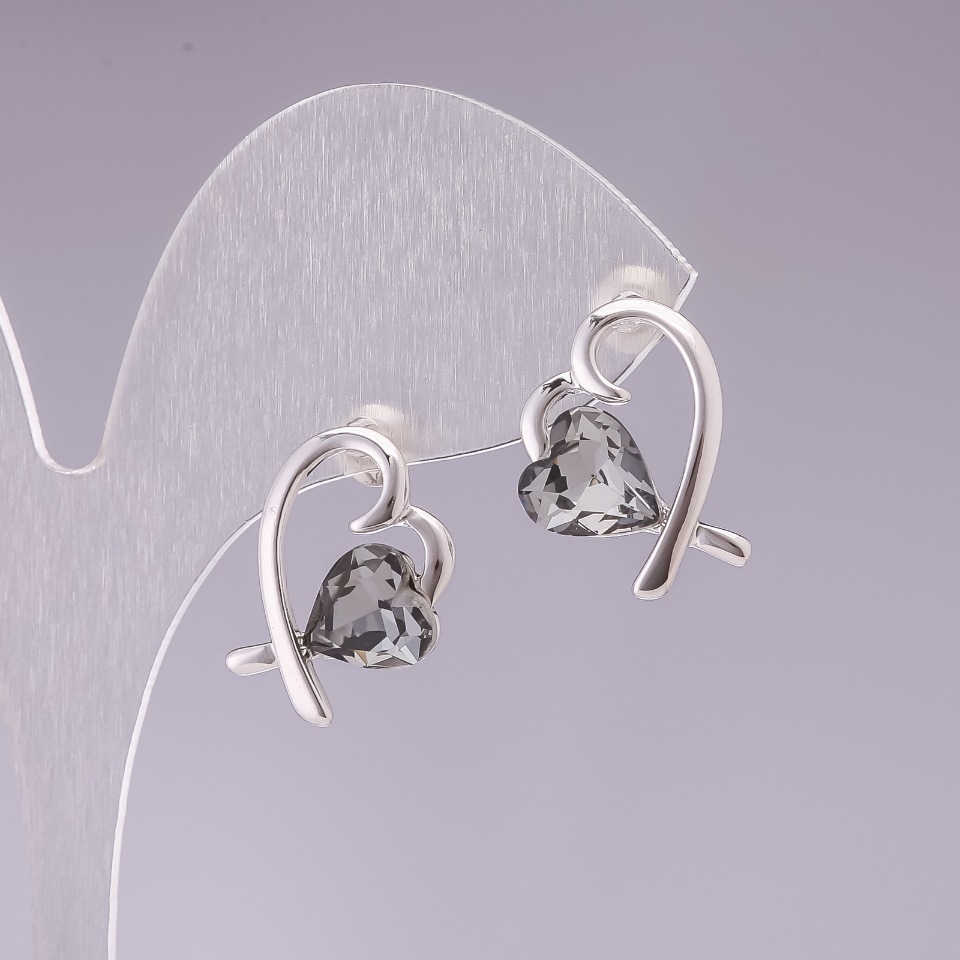 

Серьги 925 с серыми кристаллами в стиле Сваровски (им.), ida31221