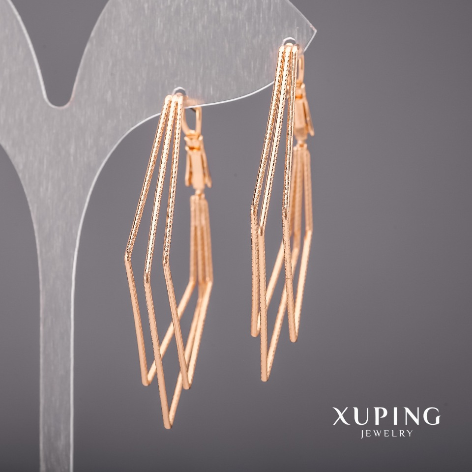 

Серьги Xuping Ромбы 36х51мм Позолота 18К, ida36428
