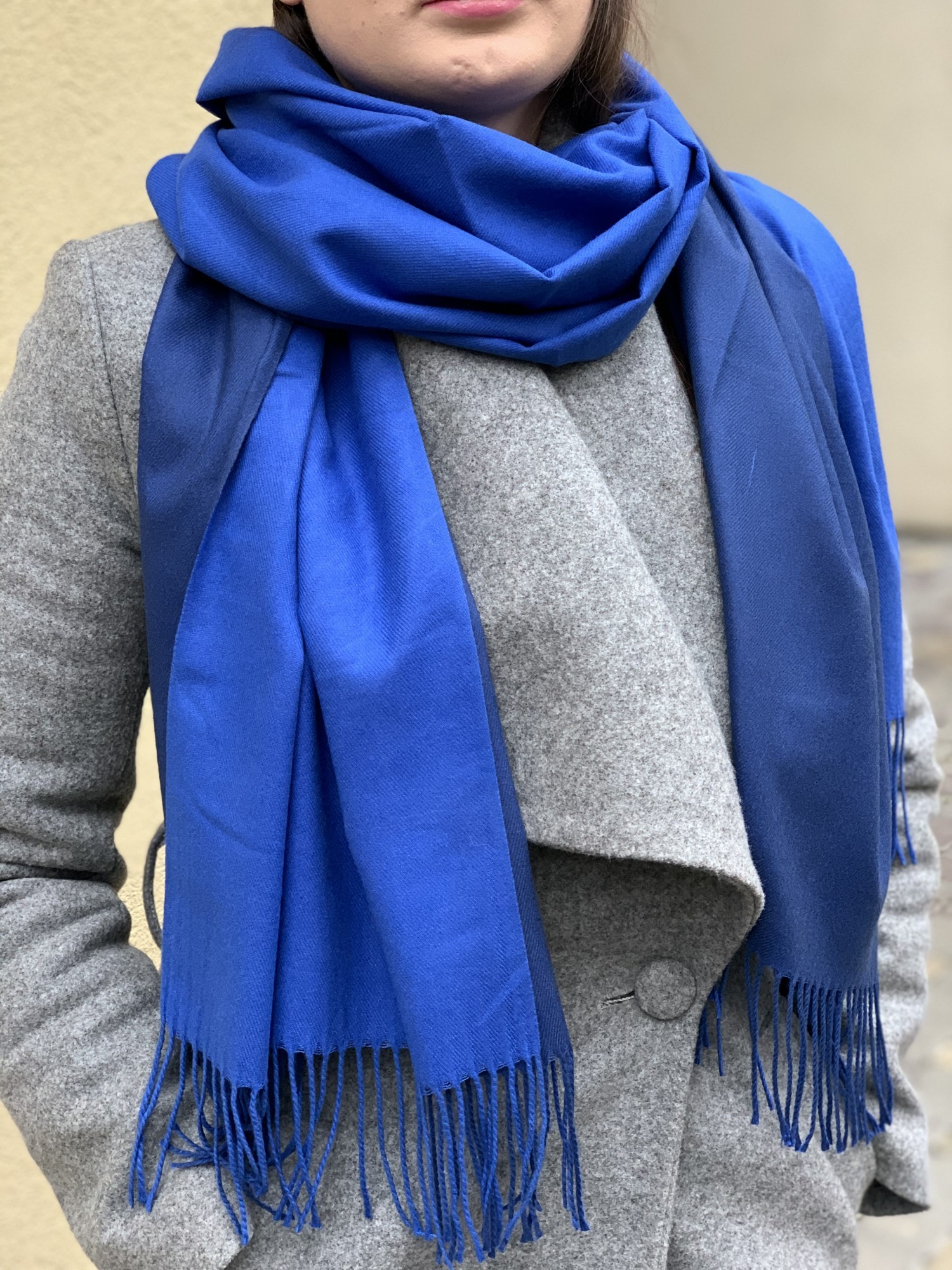 

Шарф кашемировый двухсторонний Cashmere 007 синий