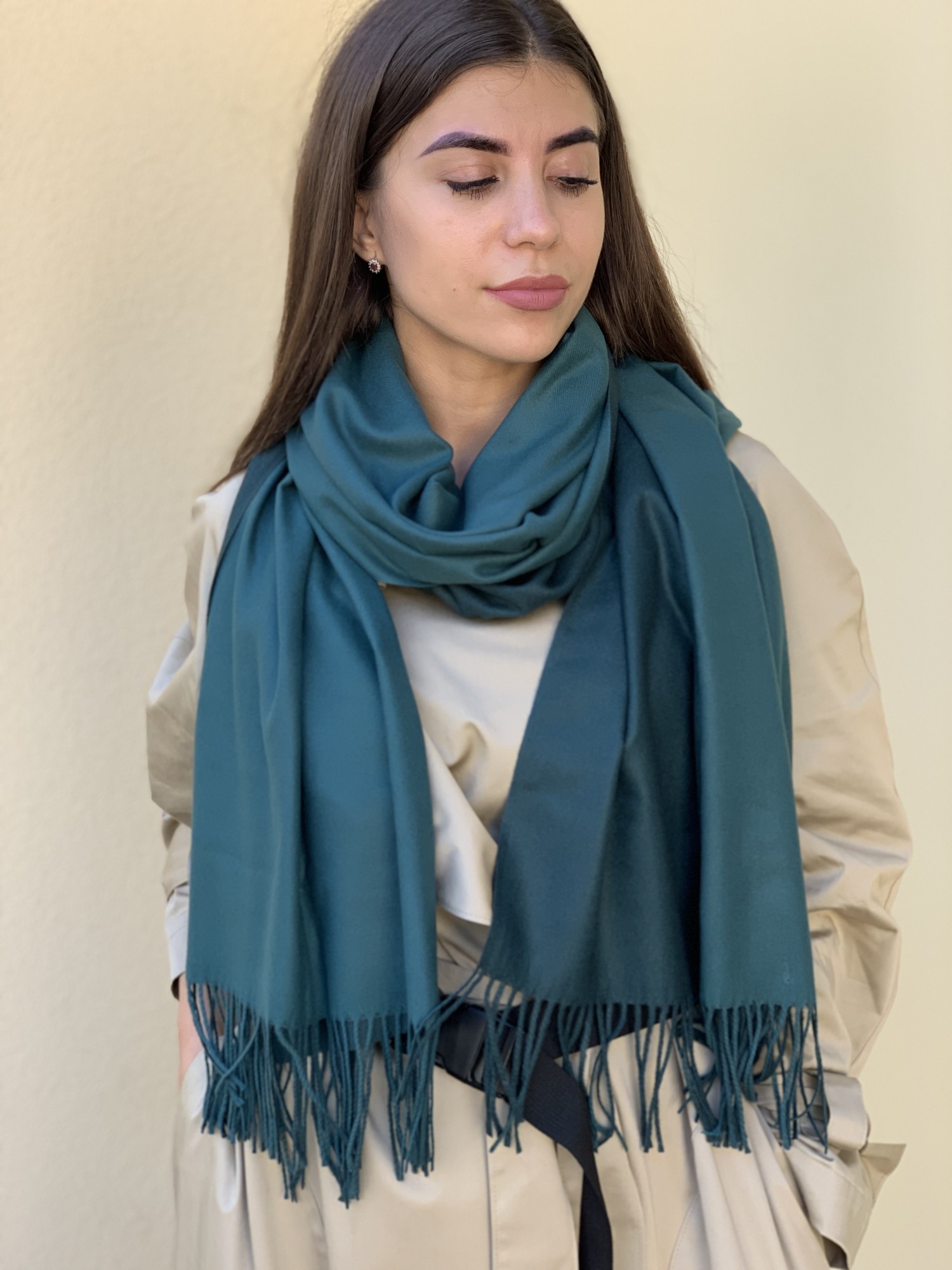 

Шарф кашемировый двухсторонний Cashmere 003 зеленый изумруд