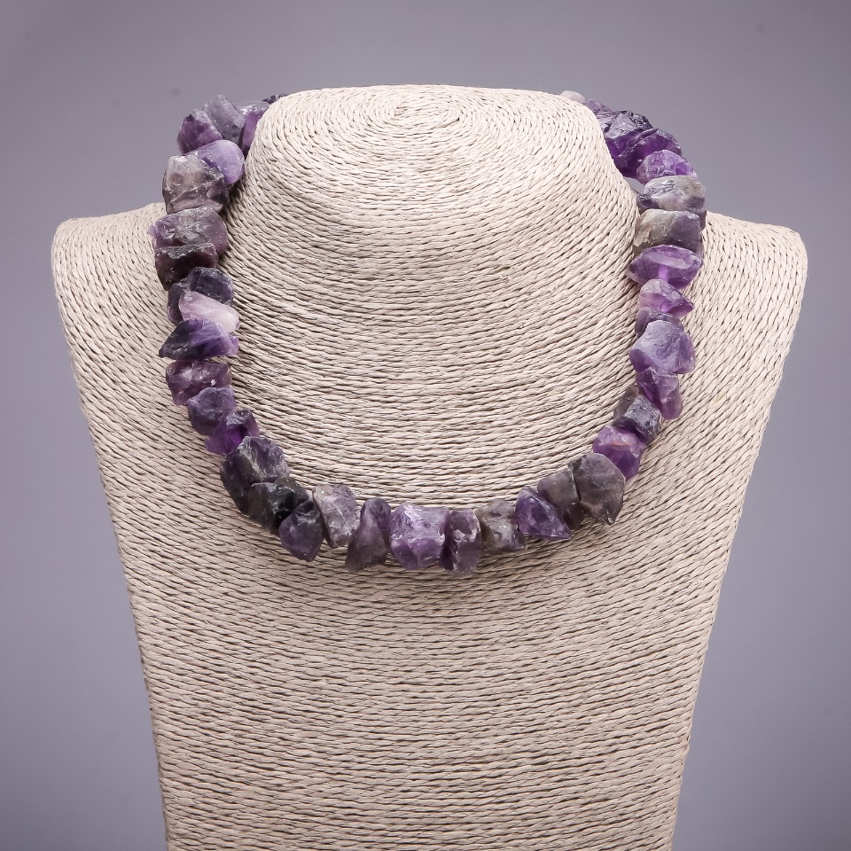 

Бусы необработанный Аметист, диаметр 12х16(+-)мм, длина 42-48см, ida34874