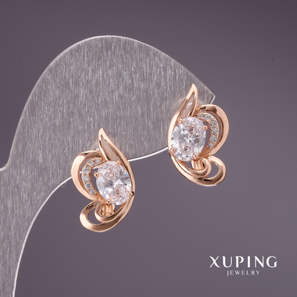 

Серьги Xuping с белыми камнями 19х11мм позолота 18к, ida28790
