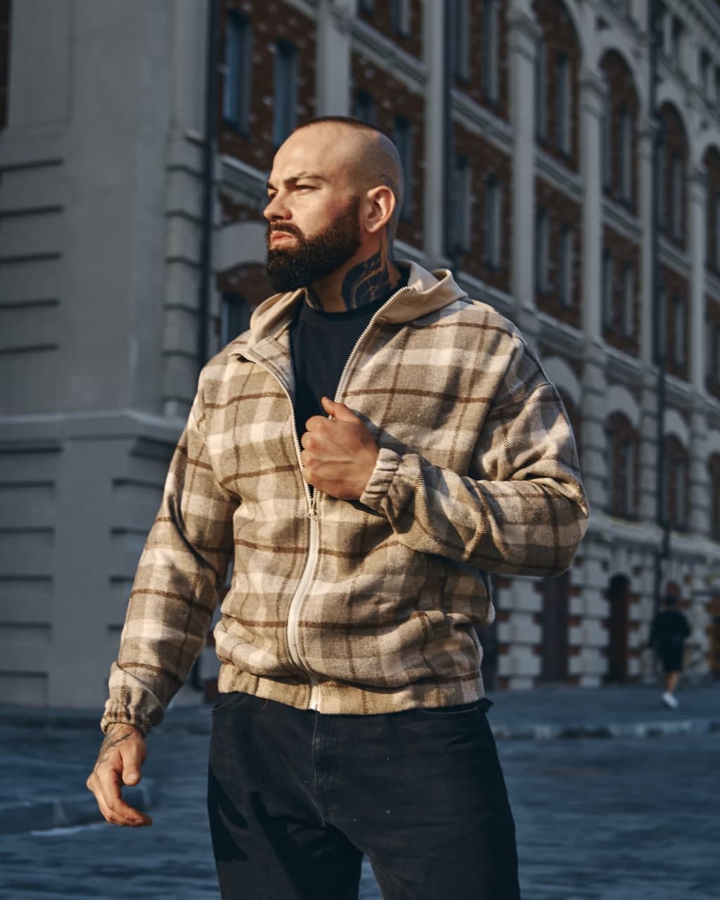 

Мужская ветровка Fashion Man BD02010 кемел в клетку рM