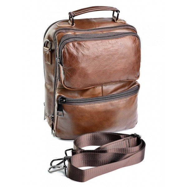 

Сумка мужская кожаная BagMan №3020 рыжий