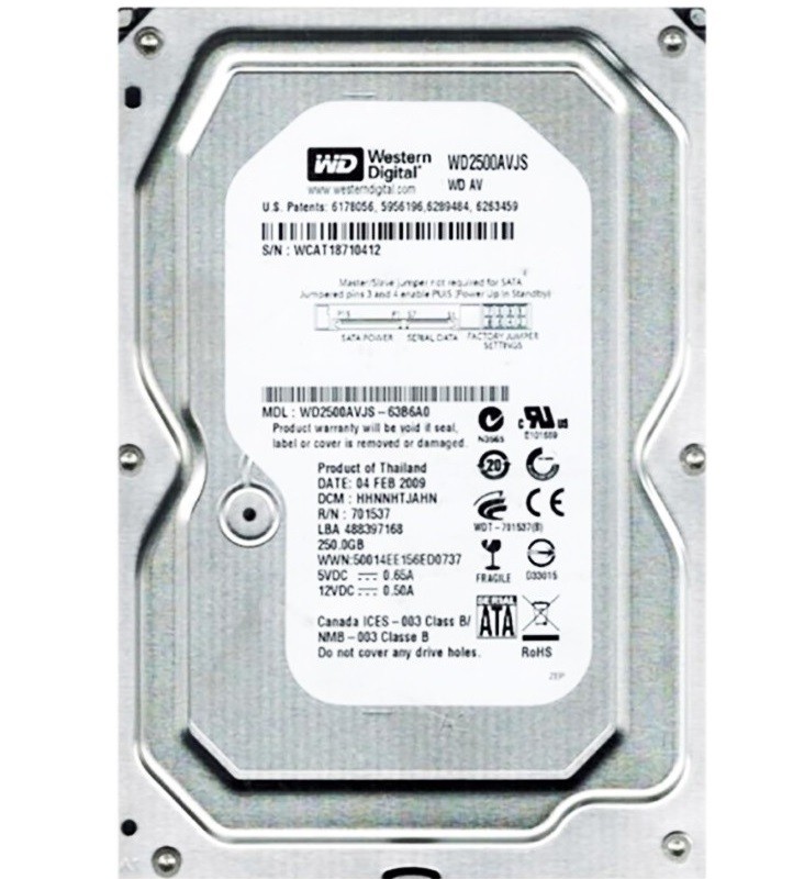 

Жёсткий диск Western Digital 3.5 250Gb (WD2500AVJS)