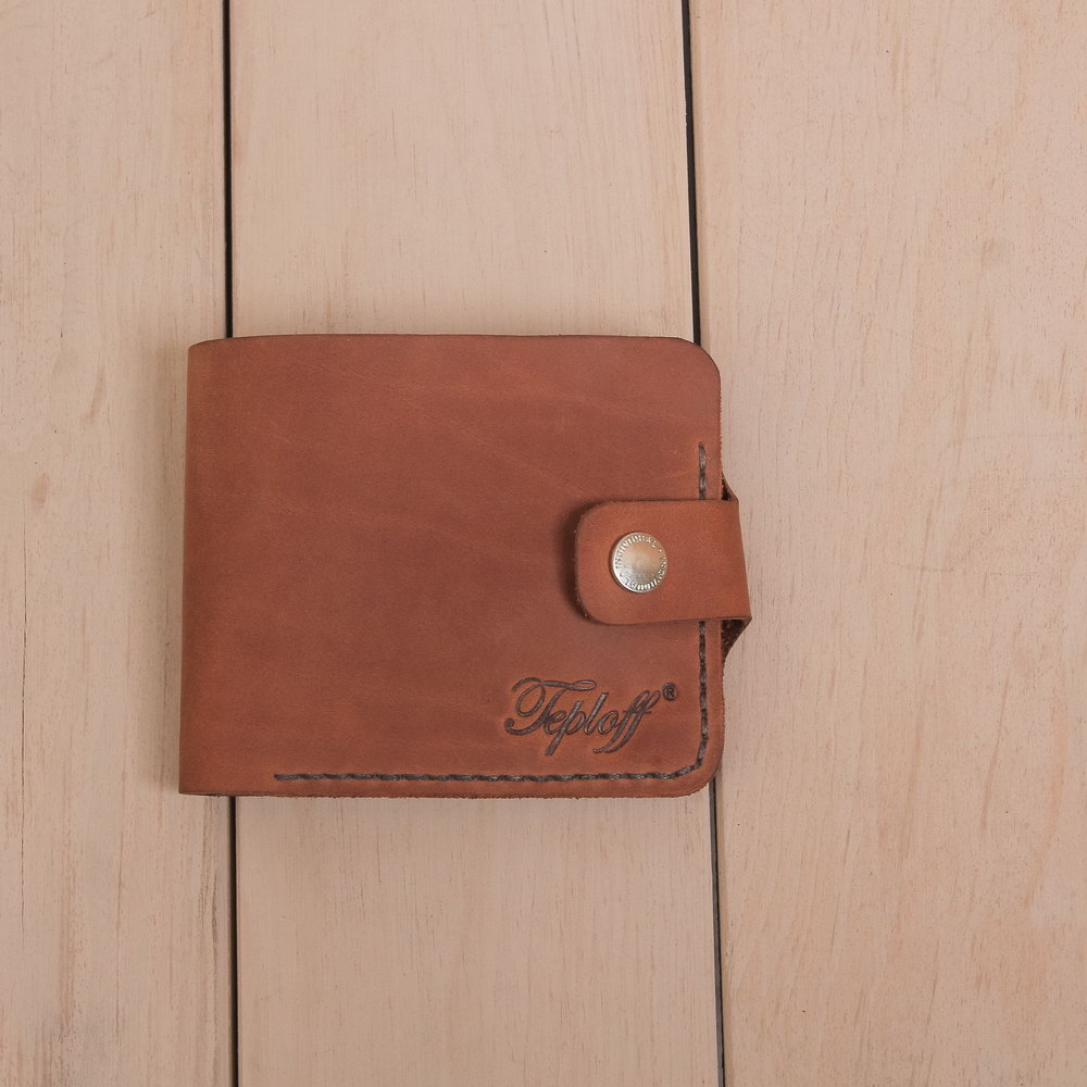 

Кошелек кожаный мужской с отделом для монет Teploff Classic, натуральна кожа - коньяк