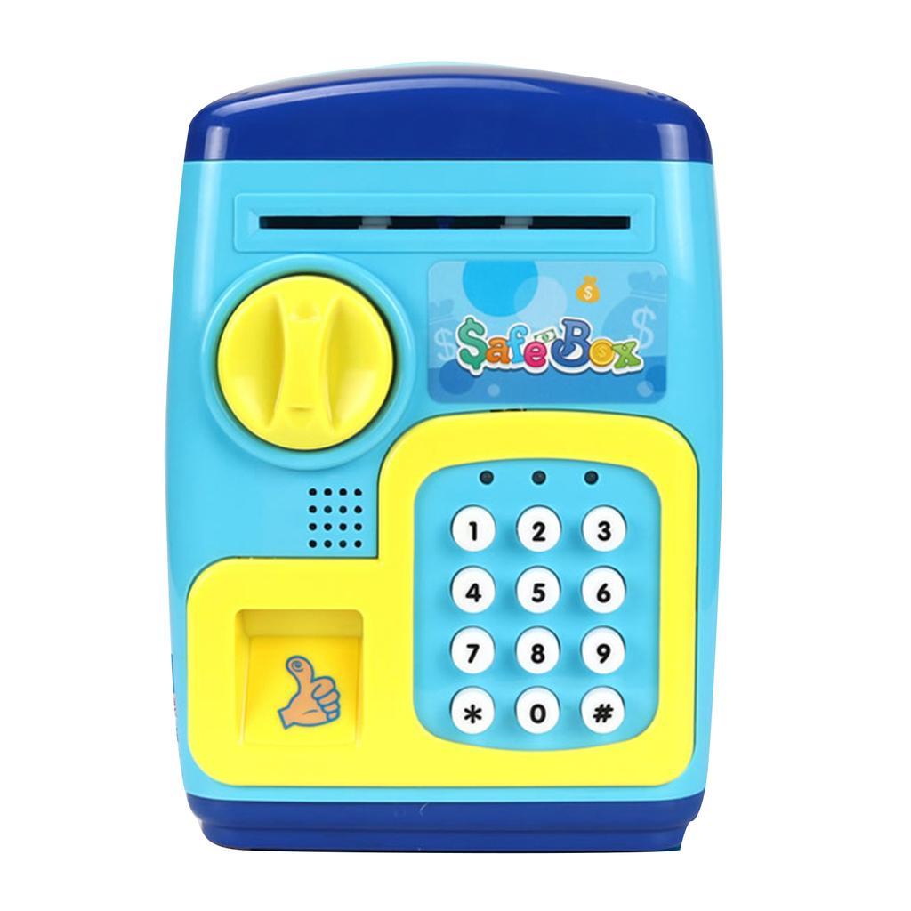 

Музыкальная копилка сейф с отпечатком пальца Cartoon Atm Голубой