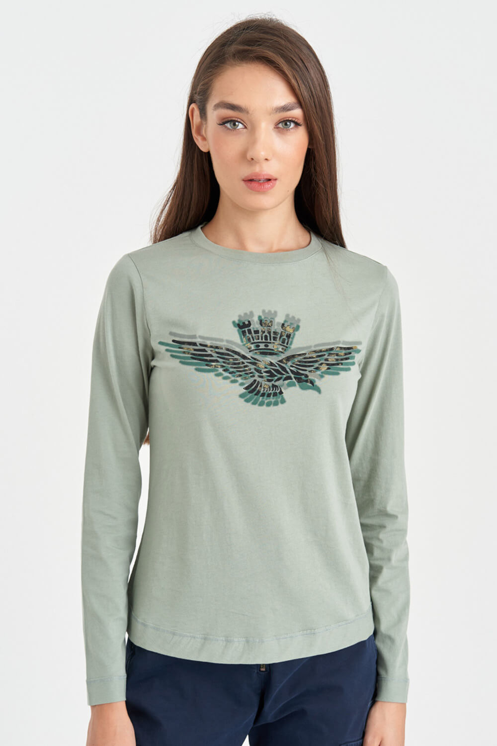 

Женский лонгслив с орлом Aeronautica Militare 4386, Женский лонгслив с орлом Aeronautica Militare 4386 S
