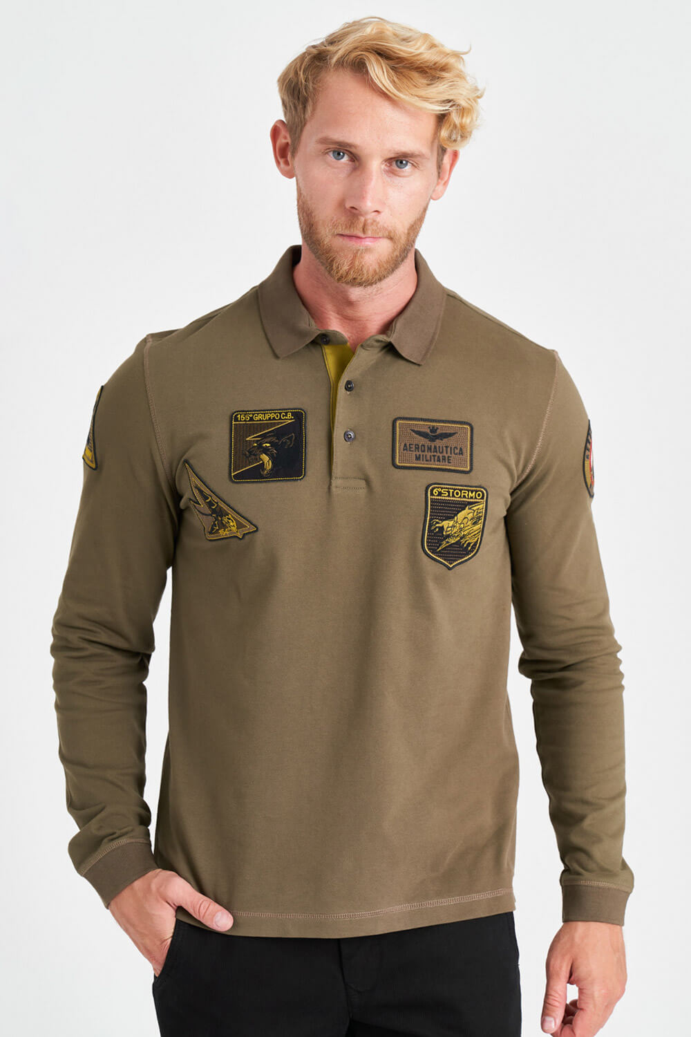 

Лонгслив-поло из хлопка Aeronautica Militare 4359, Лонгслив-поло из хлопка Aeronautica Militare 4359 L