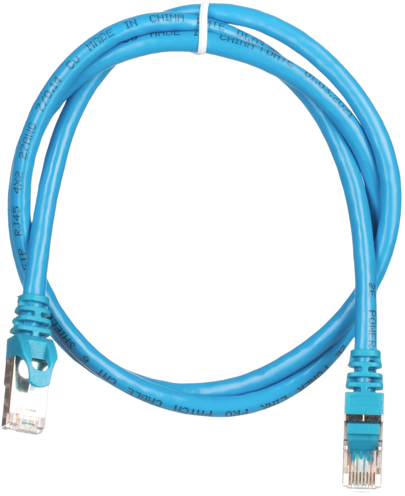 Патч-корд 2E CAT6 S-FTP RJ-45 4Х2 27AWG 7/0.14 Cu 1 м PVC Синий (2E ...