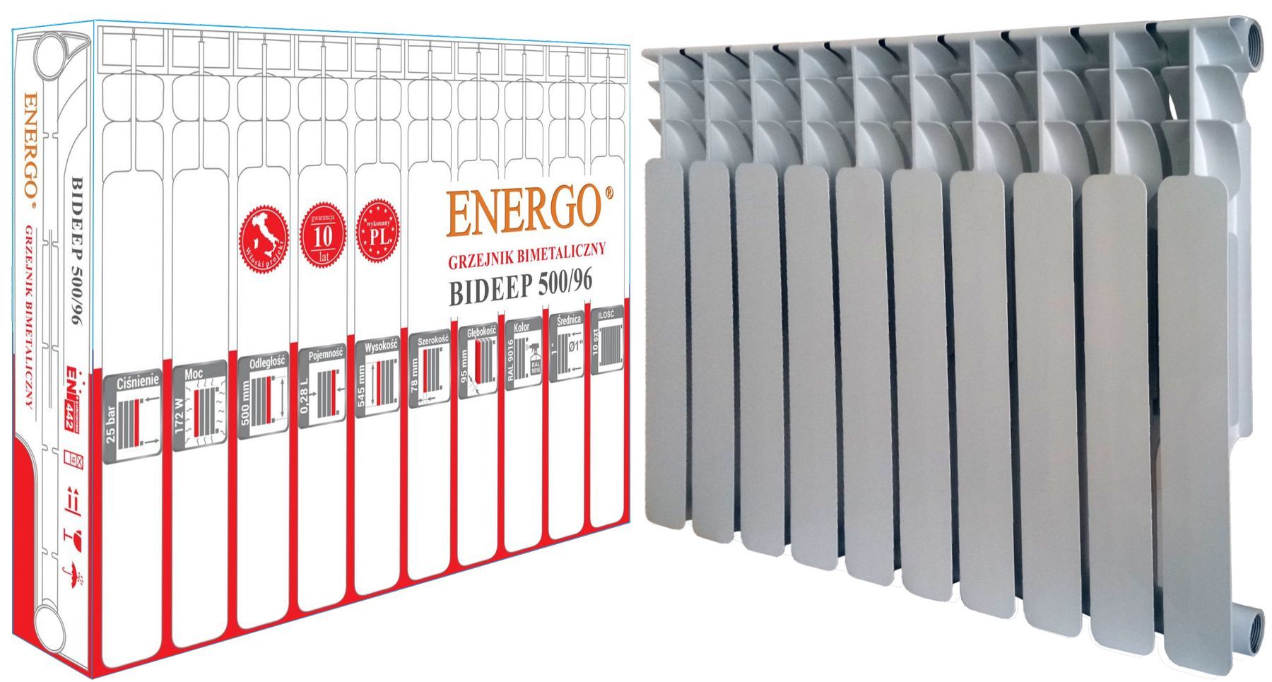 

Радиатор биметаллический секционный ENERGO BIDEEP 500/96 (кратно 10)