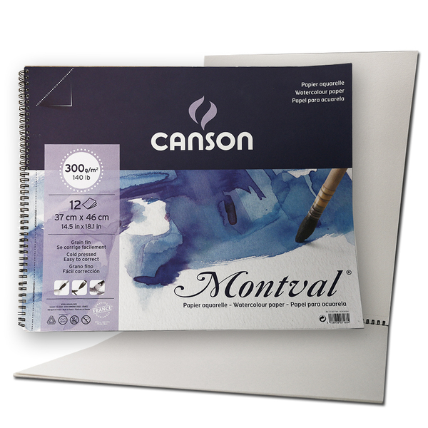 

Альбом бумаги для акварели на спирали Montval (12) 300 г/м2 37х46 см (0807-168)