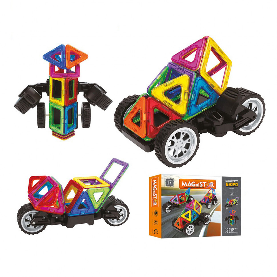 

Магнитный конструктор Транспорт LT3007 17 деталей Limo Toy