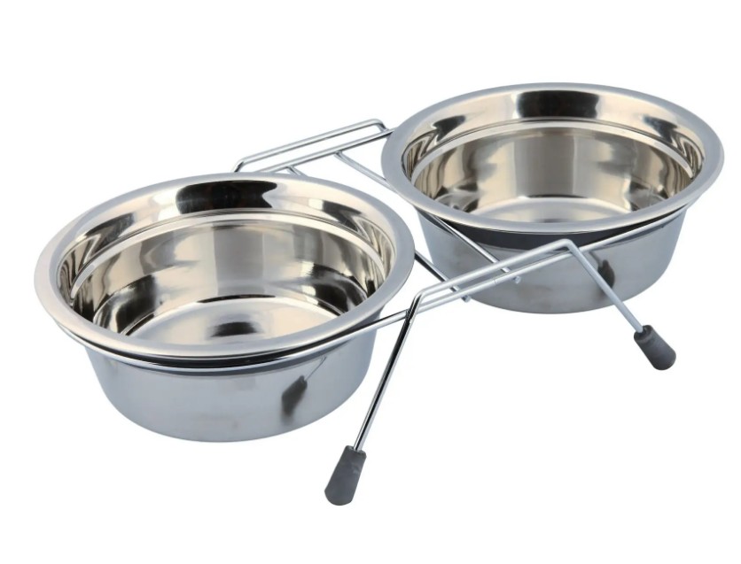 

Миски металлические на подставке Trixie с шумовыми заглушками «Eat on Feet» 2 x 1,5 л / 21 см