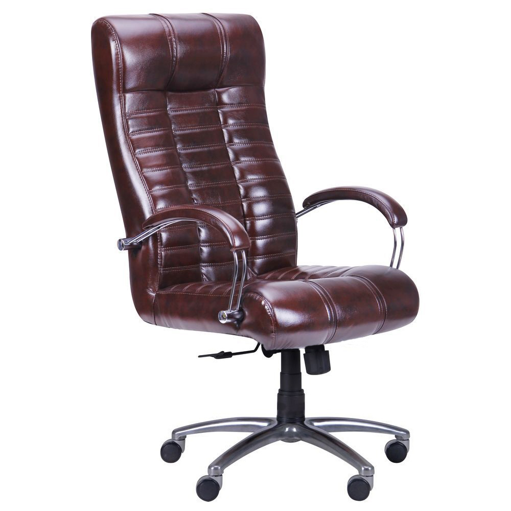 

Кресло офисное Атлантис механизм AnyFix, металл хром/кожзаменитель Мадрас дк браун темно-коричневый AMF