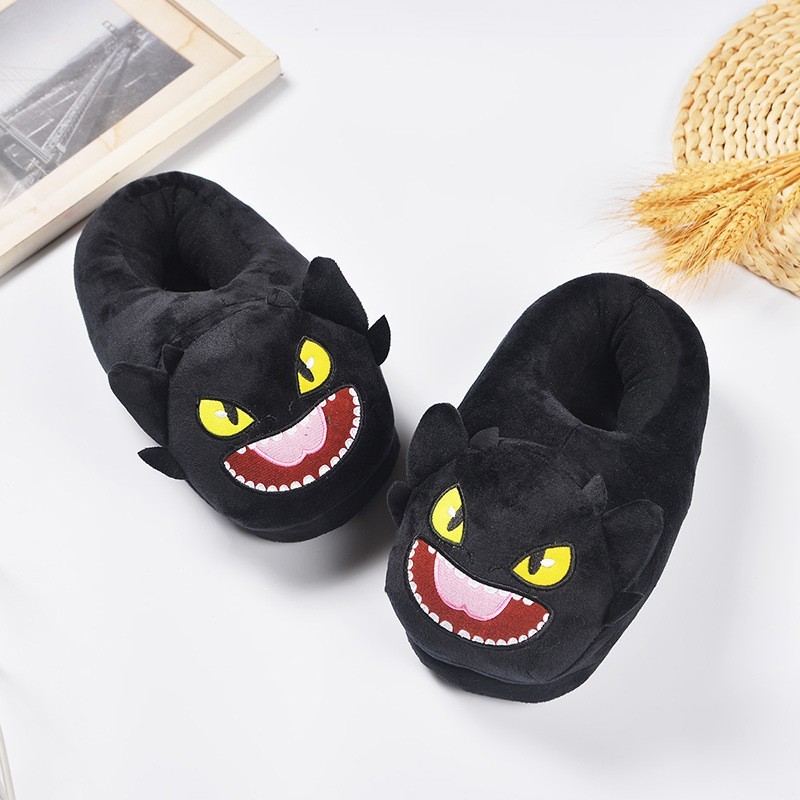 

Тапочки кигуруми беззубик Kigurumi Домашние Черные Плюшевые тканевые 35-41 (3086)