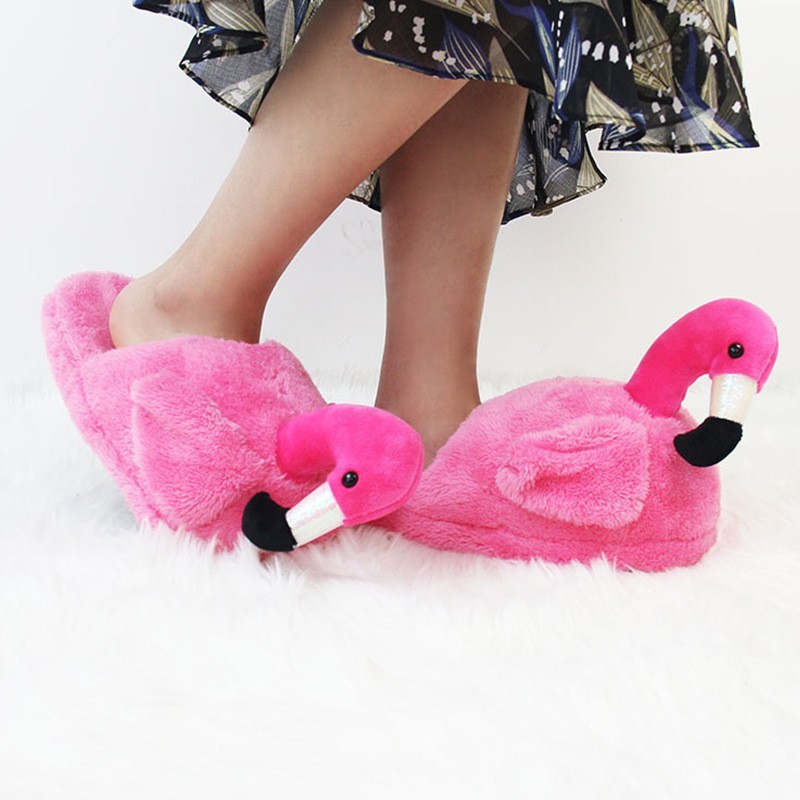 

Тапочки кигуруми фламинго Kigurumi Домашние Малиновые Плюшевые тканевые 35-42 (3036)