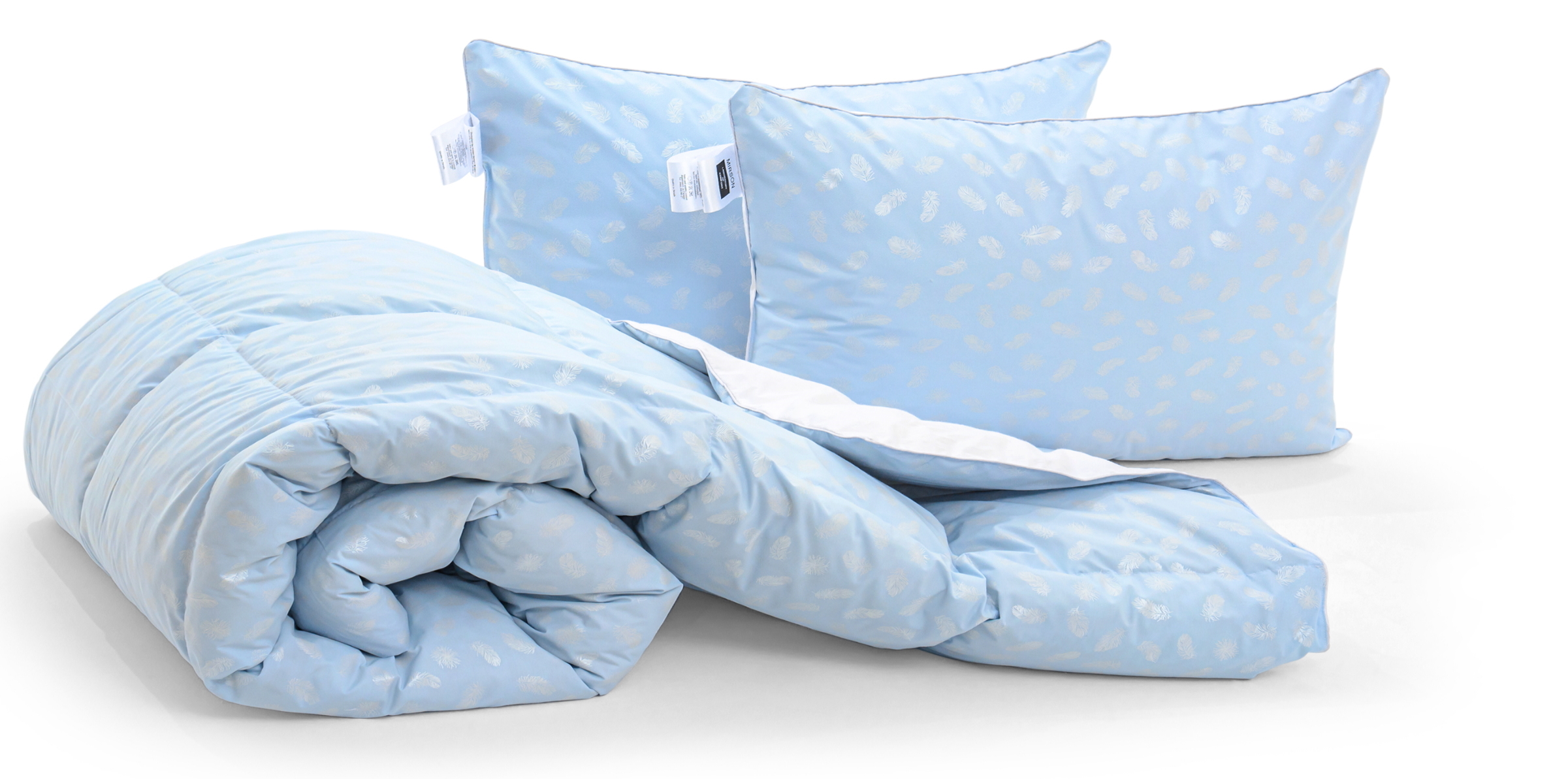 

Набор MirSon Karmen 1926 "Bio-Blue" (одеяло + две подушки 50*70 средние) 172х205 см + 50х70 см 2шт италия, био-пух