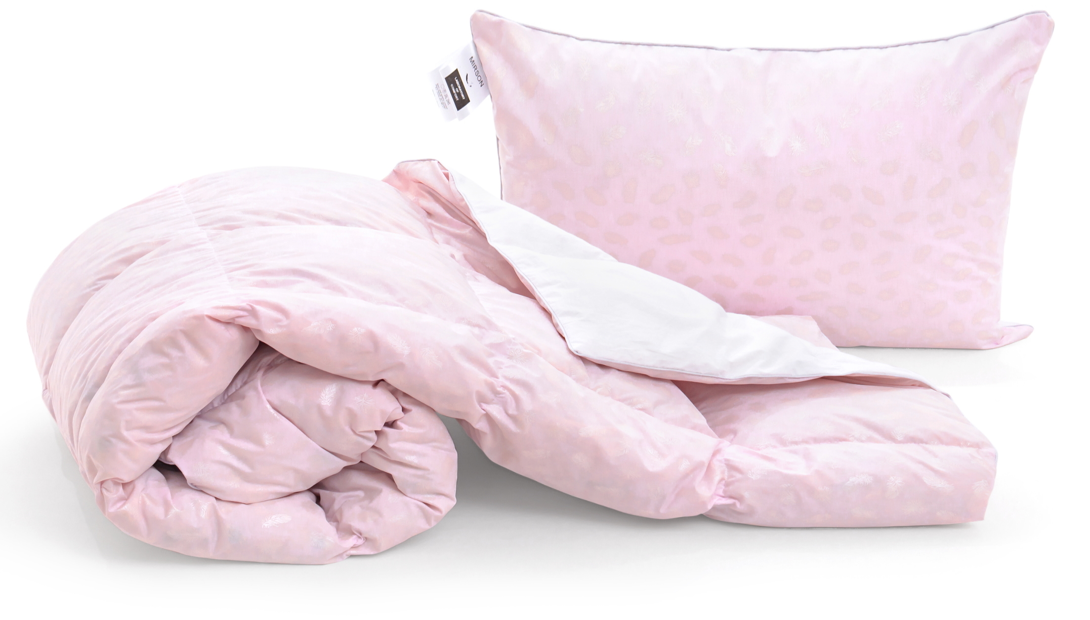 

Набор MirSon Karmen 1963 "Bio-Pink" (одеяло + подушка 50*70 упругая) 220х240 см + 50х70 см италия, био-пух