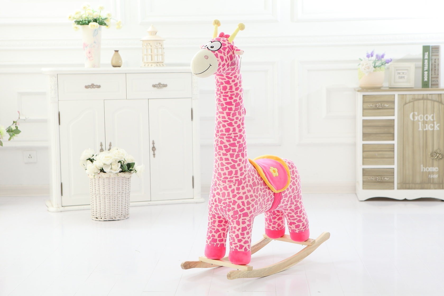 

Детская игрушка качалка Plush "Жираф" 105х60х30 см розовый (9600)