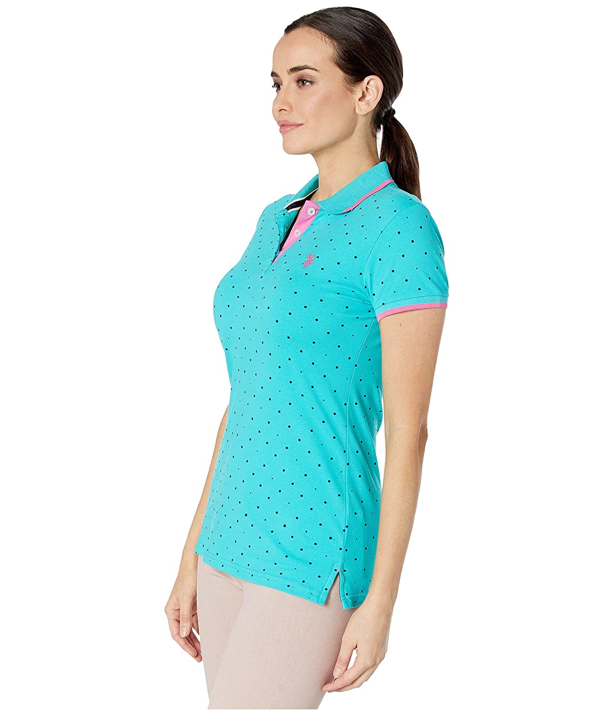 

Поло U.S. POLO Dot Print Polo Shirt Astral Turquoise, XS (42)