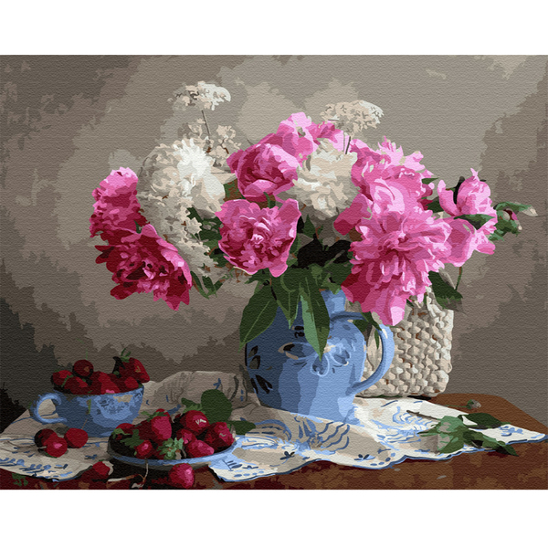 

Картина по номерам BrushMe 40*50см Пионы с ягодами (GX33762) (GX33762)