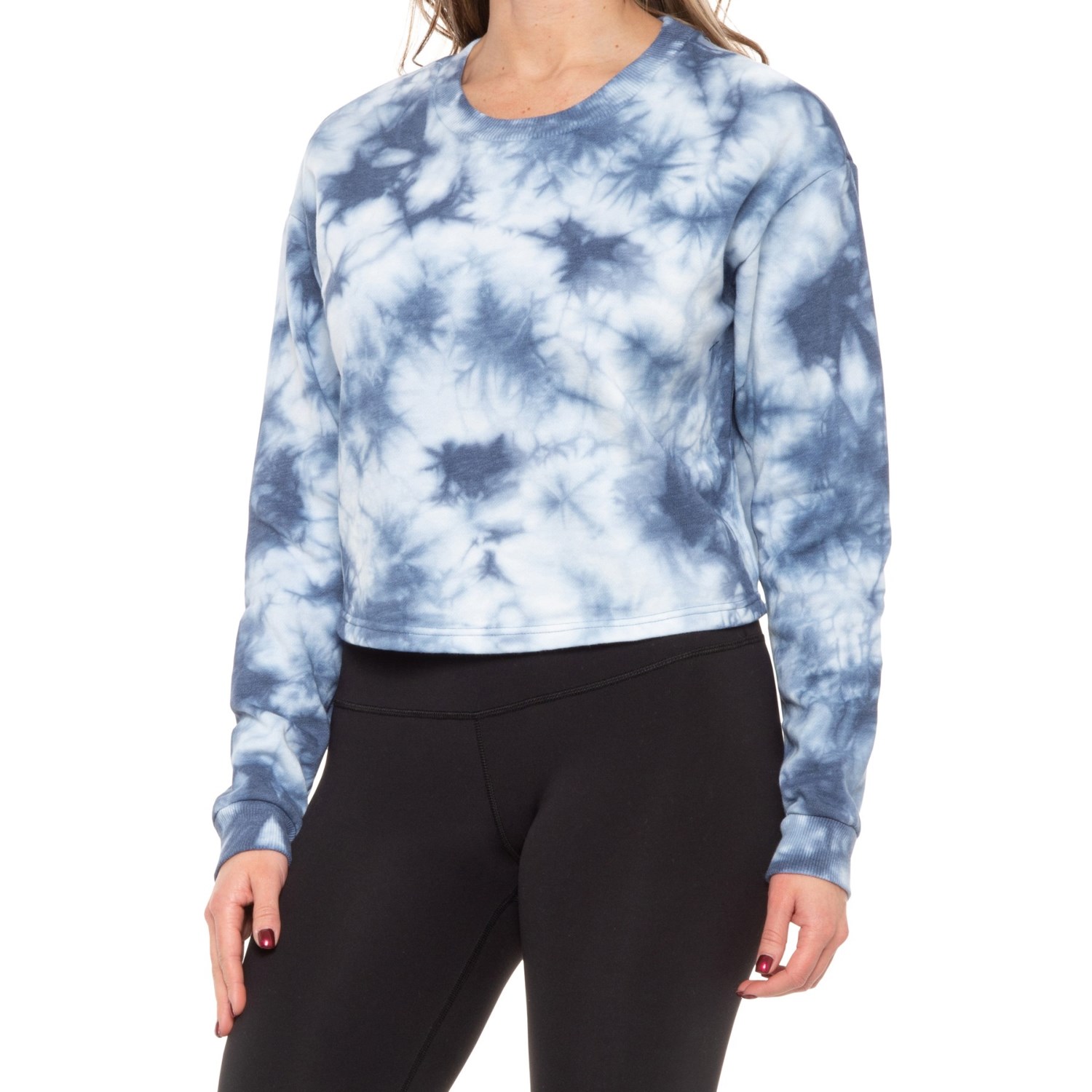 

Свитшот 90 DEGREE Brushed Cropped Sweatshirt Inky Chill Tie Dye, XS (42)
