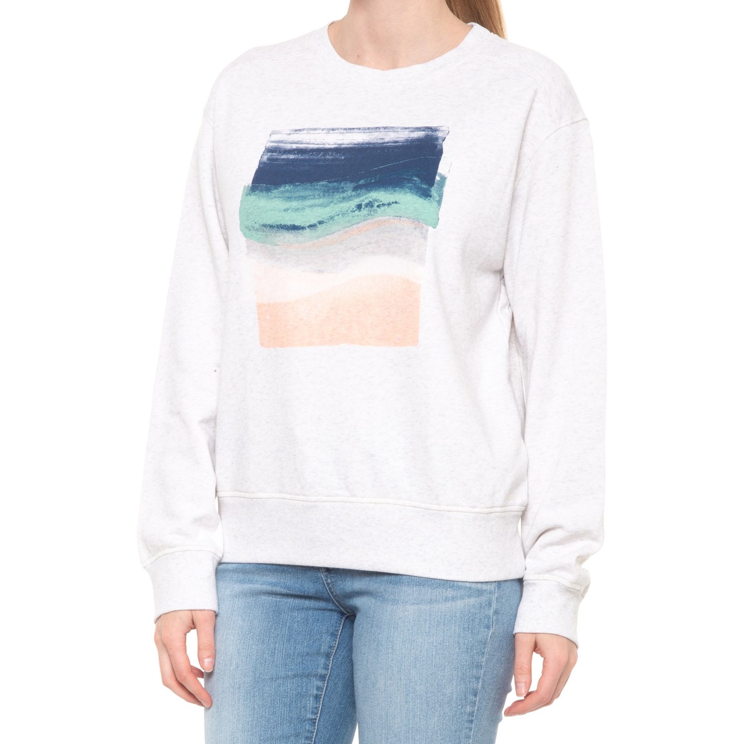 

Свитшот prAna Graphic Crew Sweatshirt - Organic Cotton White Heather Landscape, L (48)
